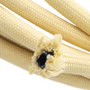 Overbraiding of aramid sheath on tube