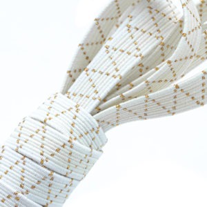 Tresse élastique blanche avec Lurex® doré - 755/100 - D02 S01