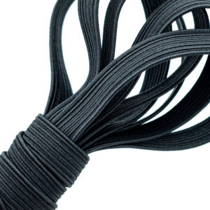 Black elastic polyester braid - 750/060 - D01