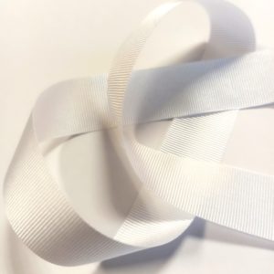 White grosgrain ribbon