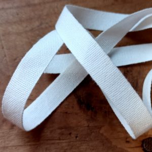 White cotton taffeta ribbon 10mm - T1001/0100 - A02