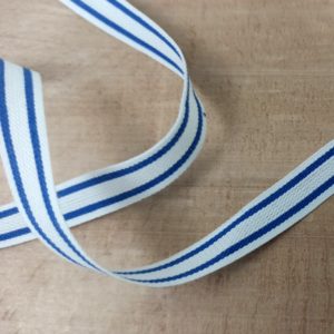 White taffeta ribbon with blue stripes - GT2105/046