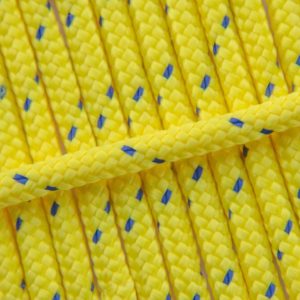 Yellow and blue paracord