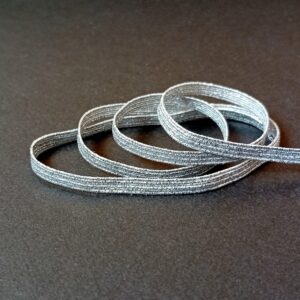 Silver Lurex® elastic braid 5mm  - 758/050 S02