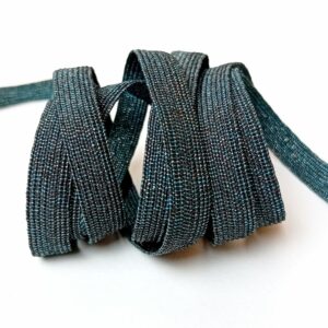 Black polyester and blue Lurex® elastic braid - 799-100 - D01/S36