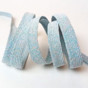 White polyester and jaspe Lurex® elastic braid - 799-100 - D02/S26